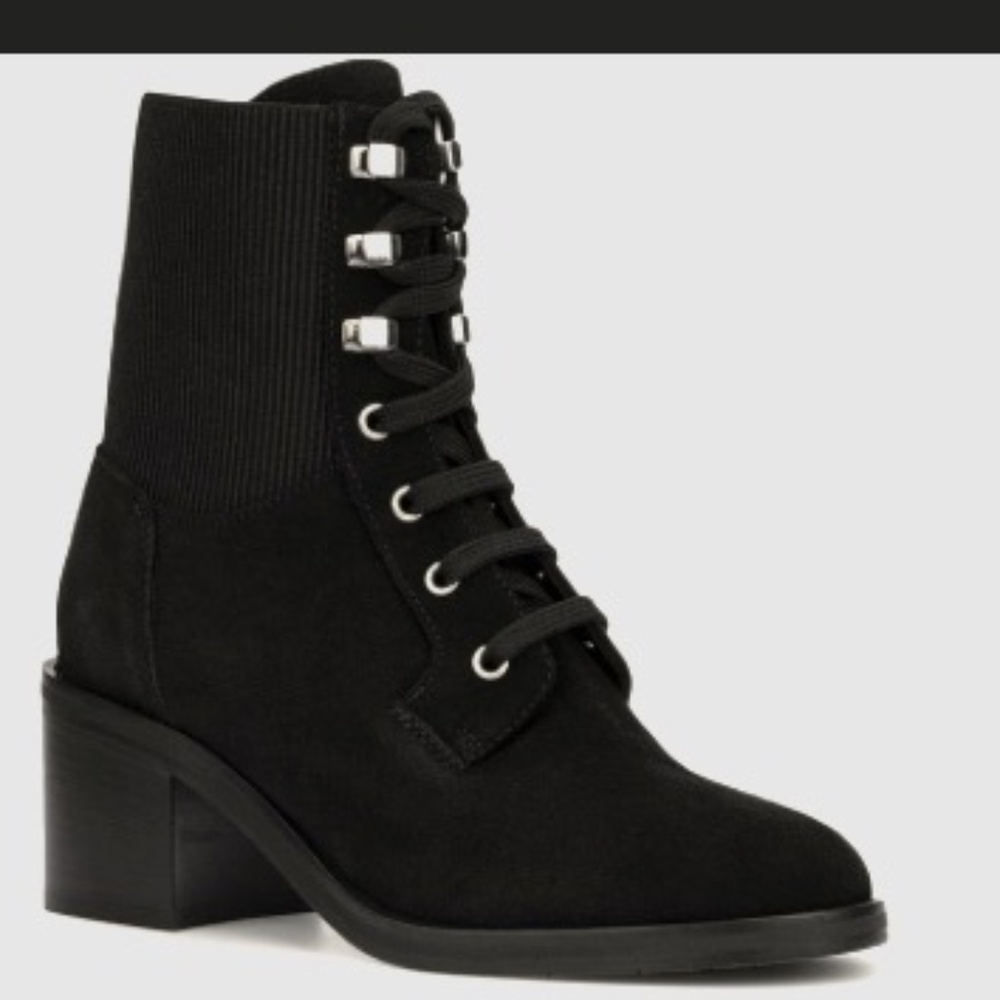 Aquatalia Billeah Black Suede Leather Weatherproof Platform Bootie Size 11
